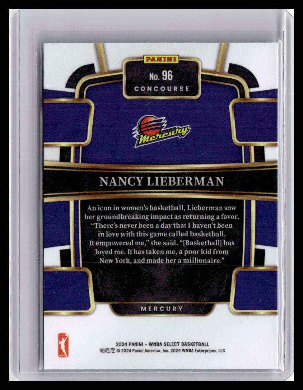 2024 Panini Select WNBA #96 Nancy Lieberman