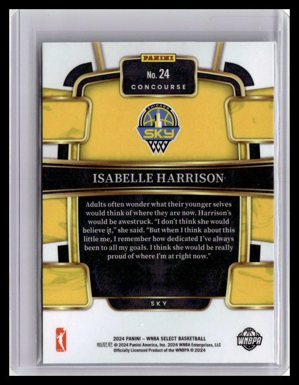 2024 Panini Select WNBA #24 Isabelle Harrison