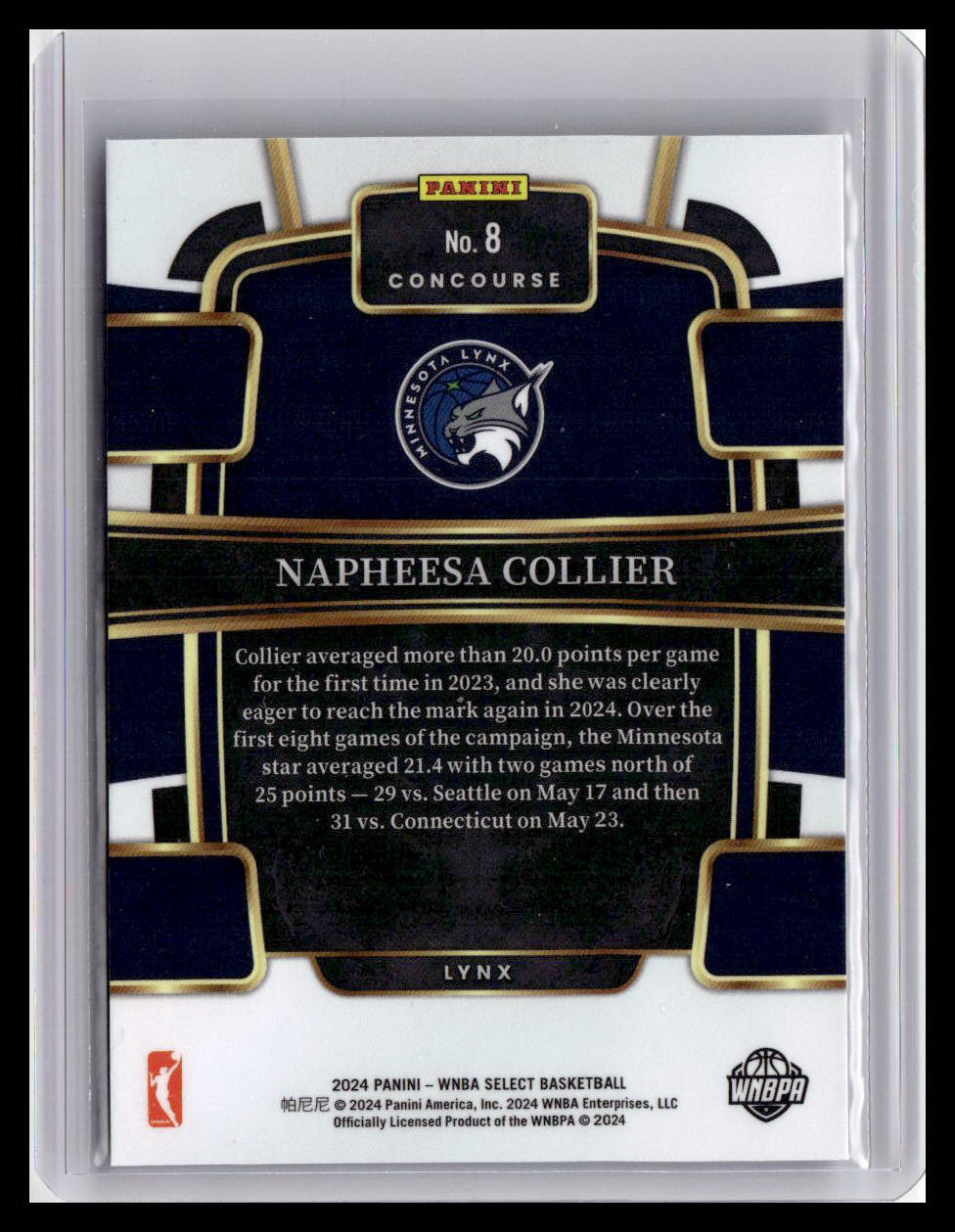 2024 Panini Select WNBA #8 Napheesa Collier