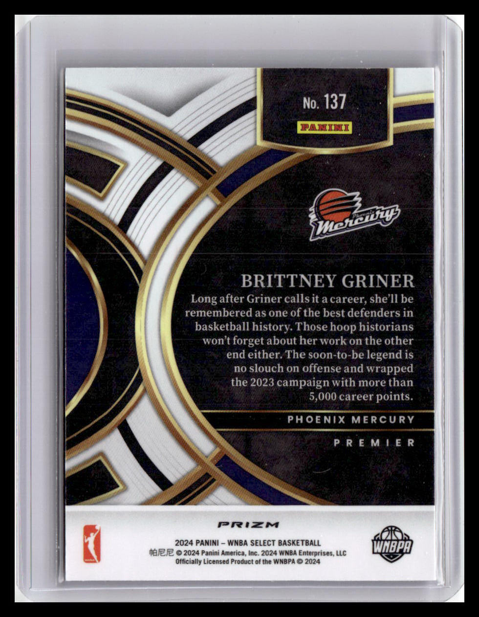 2024 Panini Select WNBA #137 Brittney Griner Prizms Pink Ice
