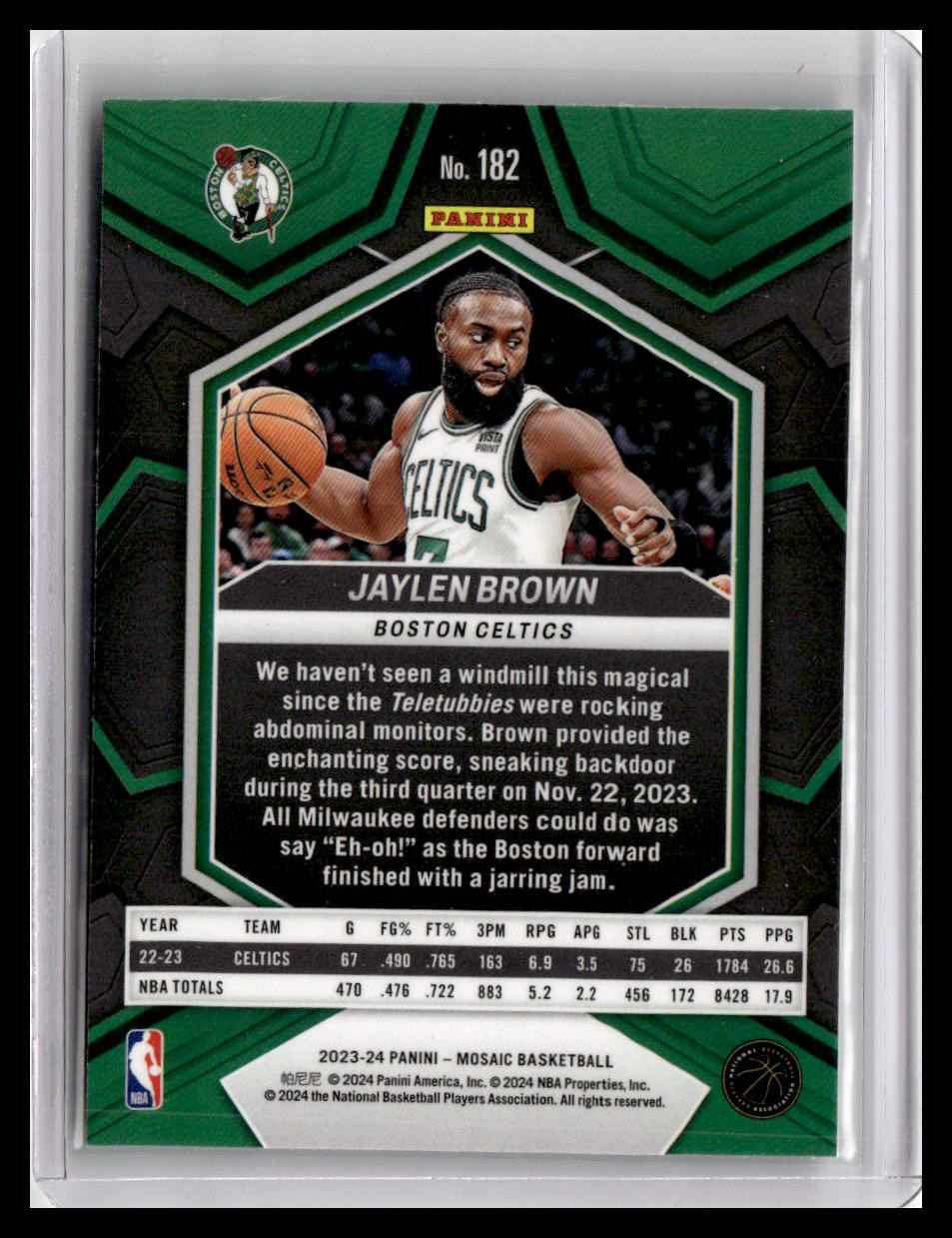 2023-24 Panini Mosaic #182 Jaylen Brown