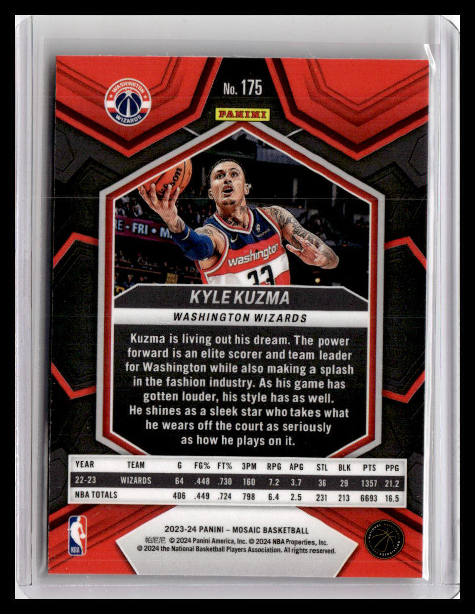 2023-24 Panini Mosaic #175 Kyle Kuzma