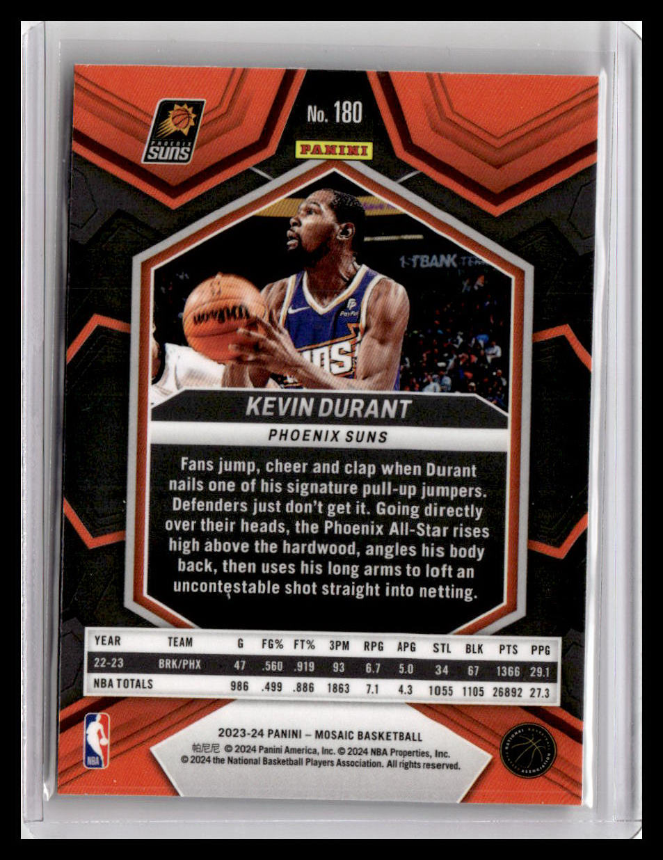 2023-24 Panini Mosaic #180 Kevin Durant
