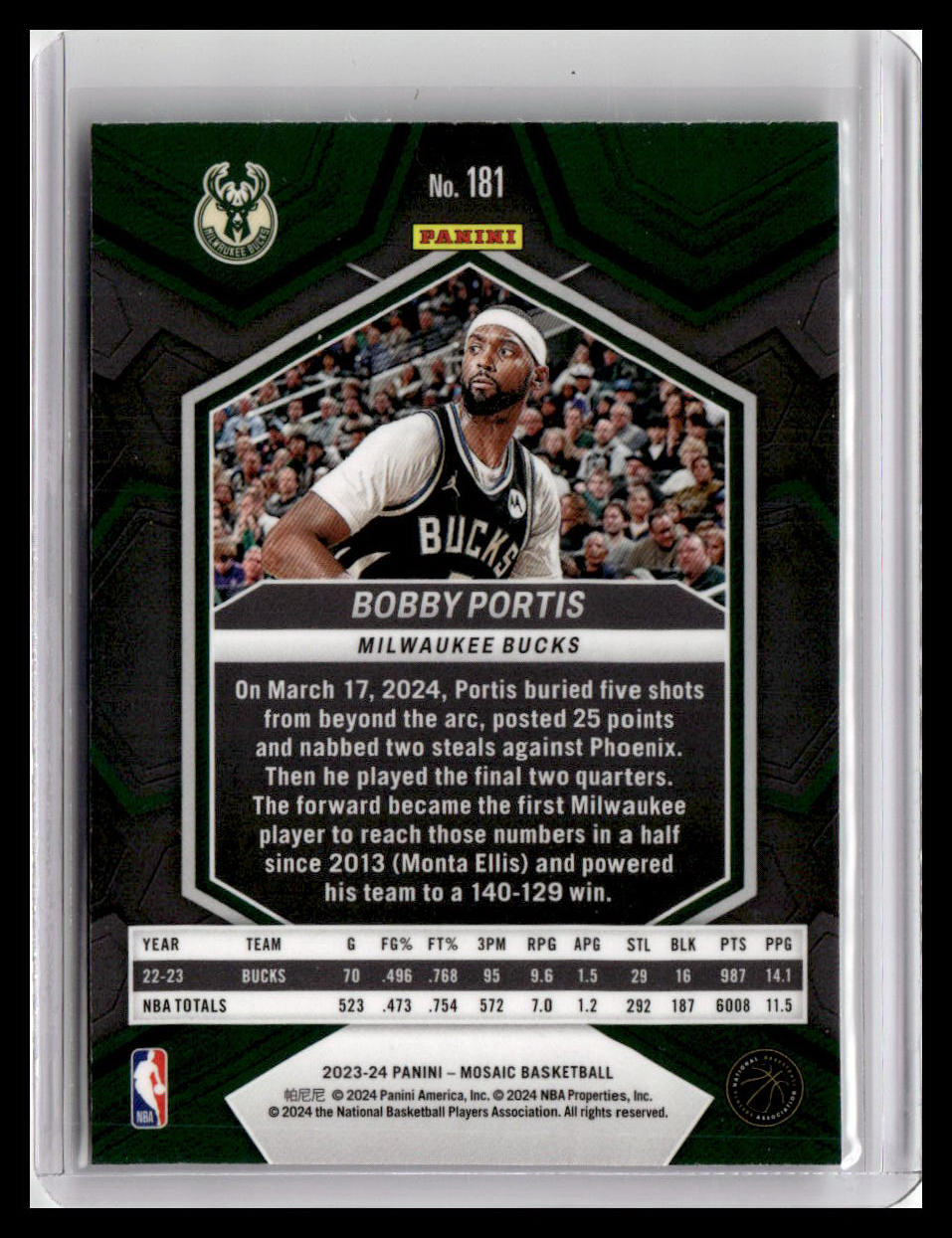 2023-24 Panini Mosaic #181 Bobby Portis