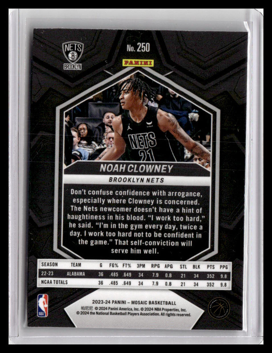 2023-24 Panini Mosaic #250 Noah Clowney