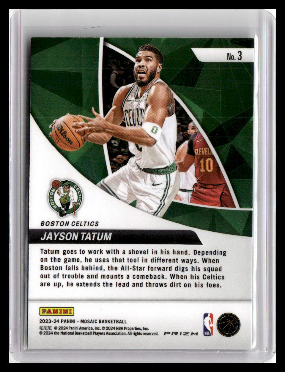 2023-24 Panini Mosaic #3 Jayson Tatum Elevate Mosaic Green