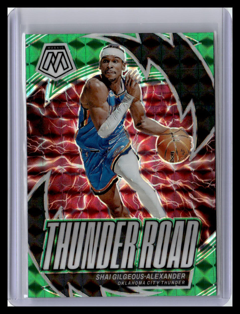 2023-24 Panini Mosaic #4 Shai Gilgeous-Alexander Thunder Road Mosaic Green