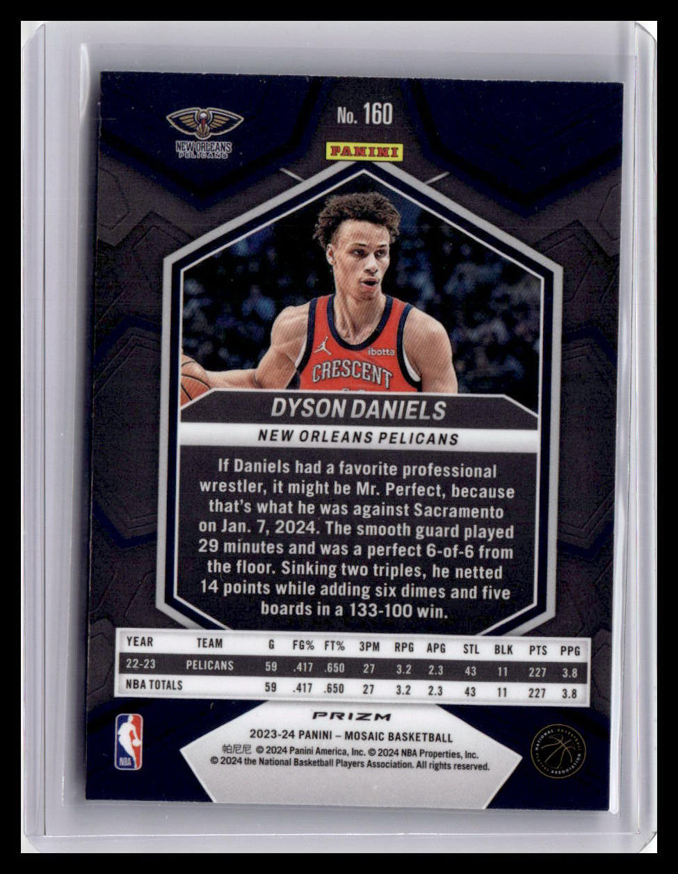 2023-24 Panini Mosaic #160 Dyson Daniels Green