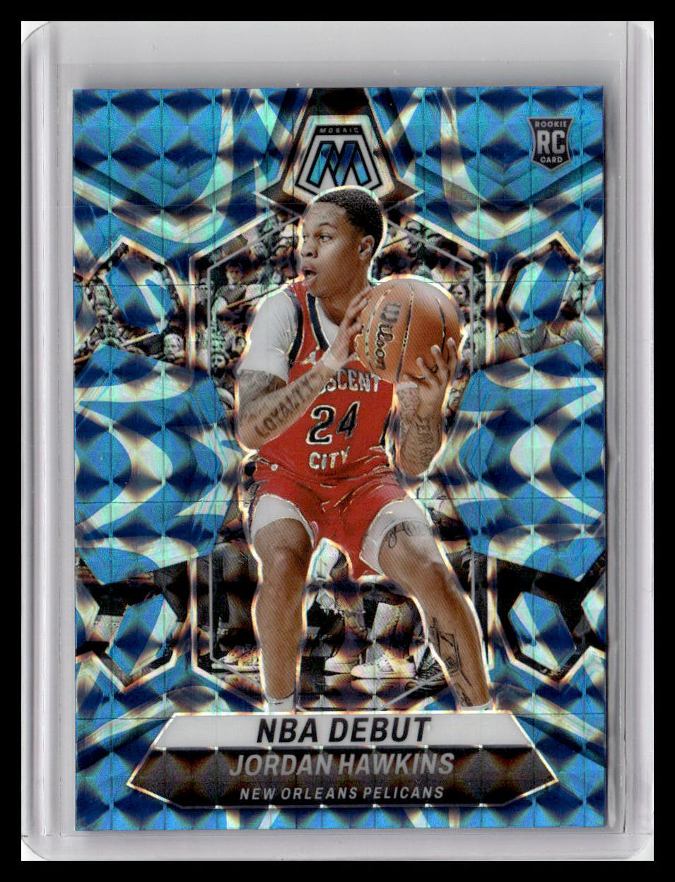 2023-24 Panini Mosaic #253 Jordan Hawkins Reactive Blue NBA Debut