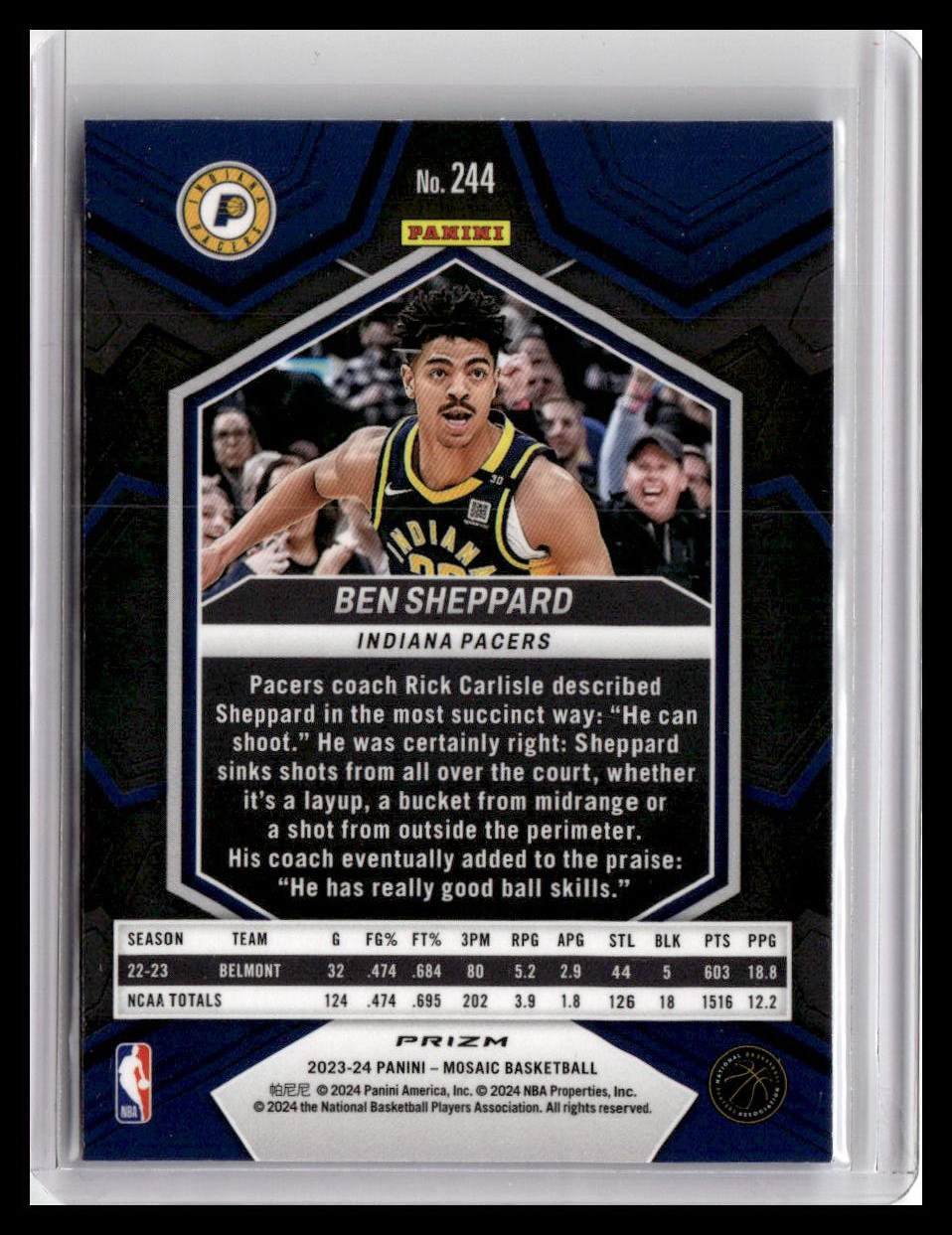 2023-24 Panini Mosaic #244 Ben Sheppard Reactive Blue
