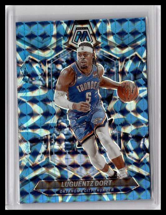 2023-24 Panini Mosaic #191 Luguentz Dort Reactive Blue