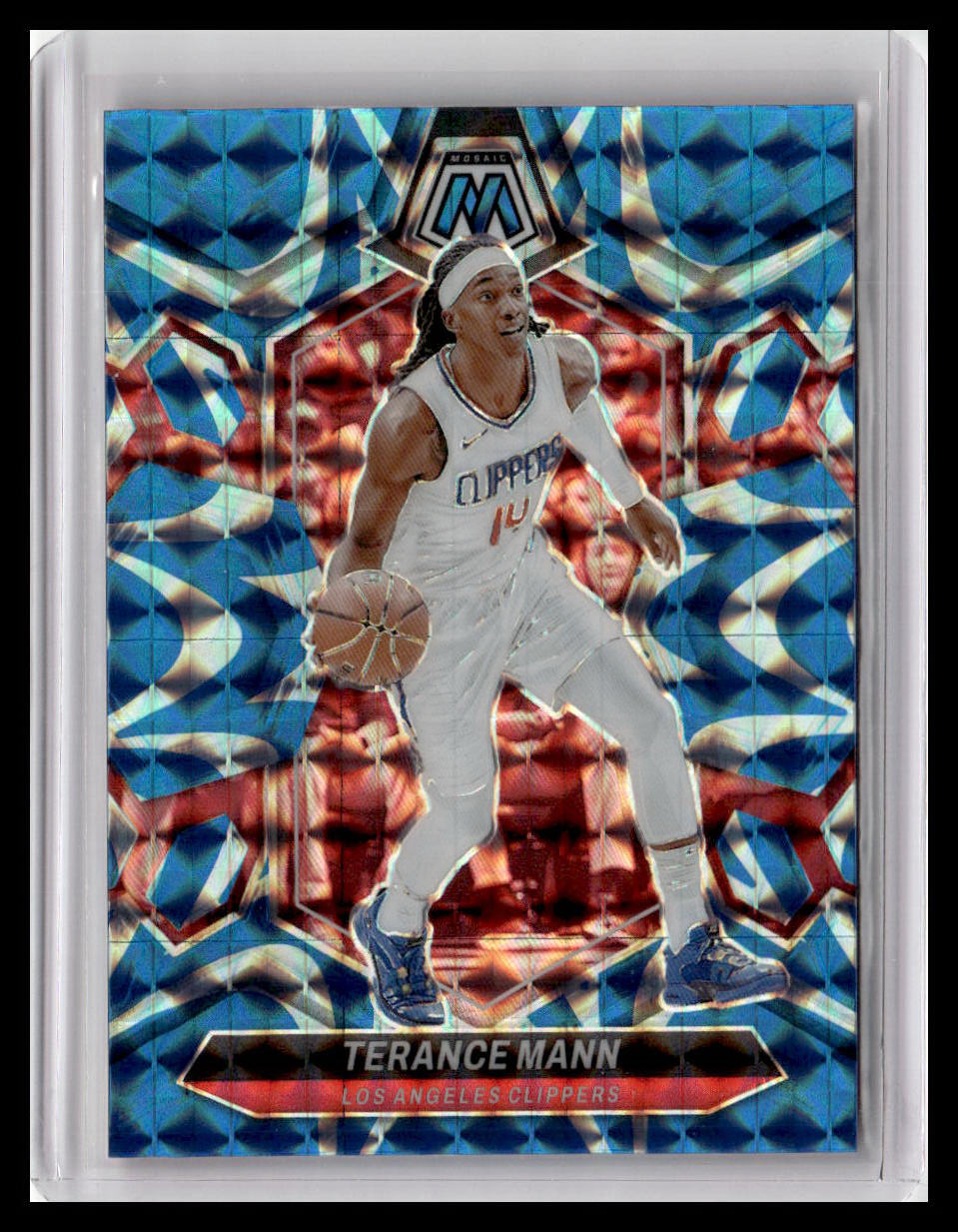 2023-24 Panini Mosaic #14 Terance Mann Reactive Blue