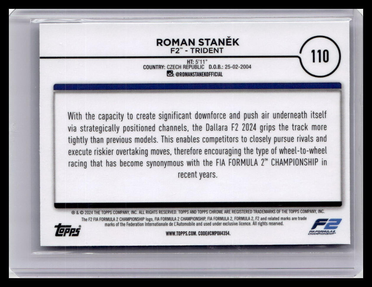 2024 Topps Chrome Formula 1 #110 Roman Stanek