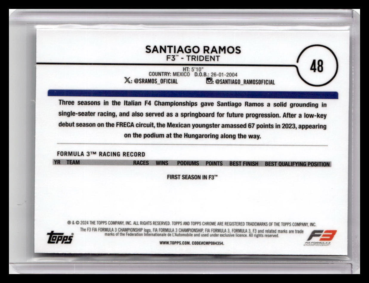2024 Topps Chrome Formula 1 #48 Santiago Ramos