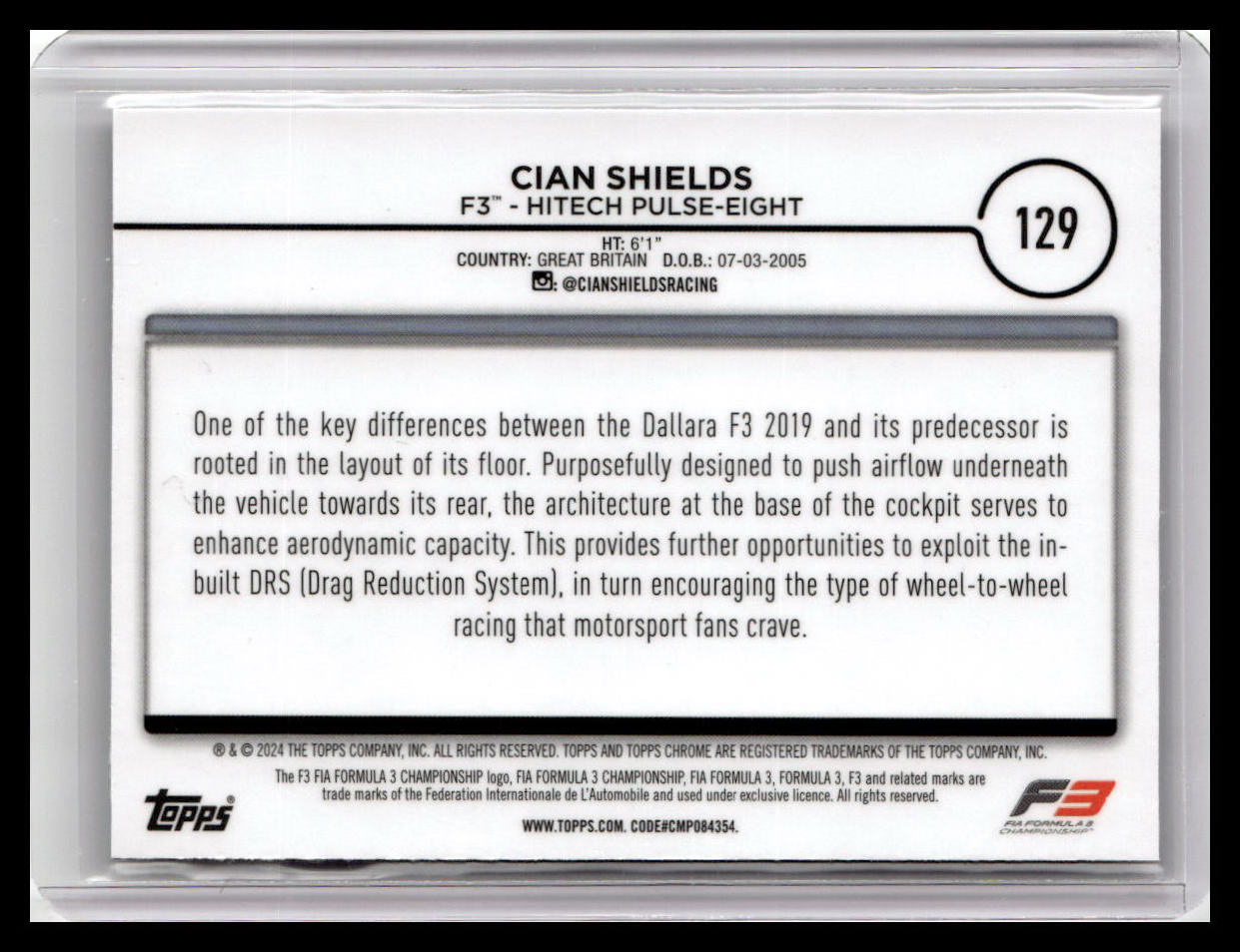 2024 Topps Chrome Formula 1 #129 Cian Shields