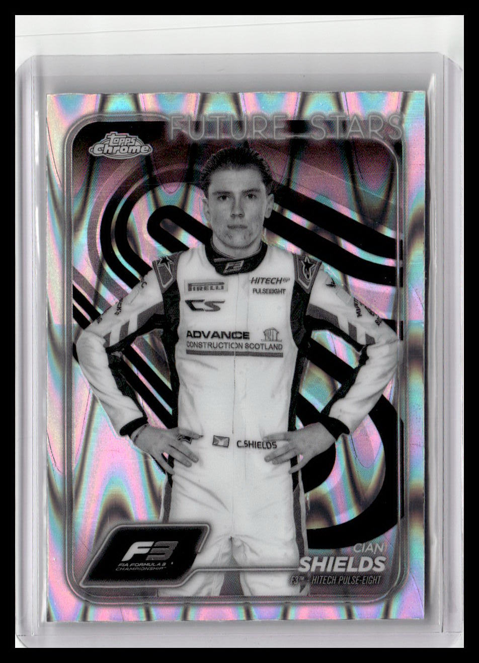 2024 Topps Chrome Formula 1 #57 Cian Shields Black And White RayWave Refractors