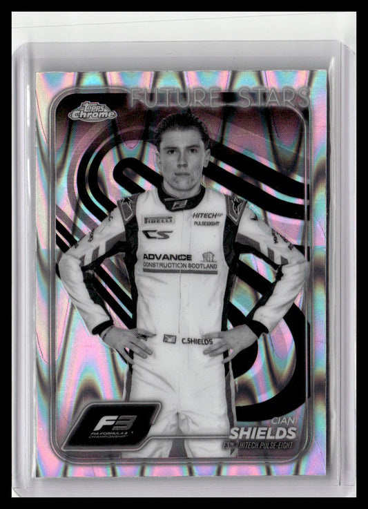 2024 Topps Chrome Formula 1 #57 Cian Shields Black And White RayWave Refractors