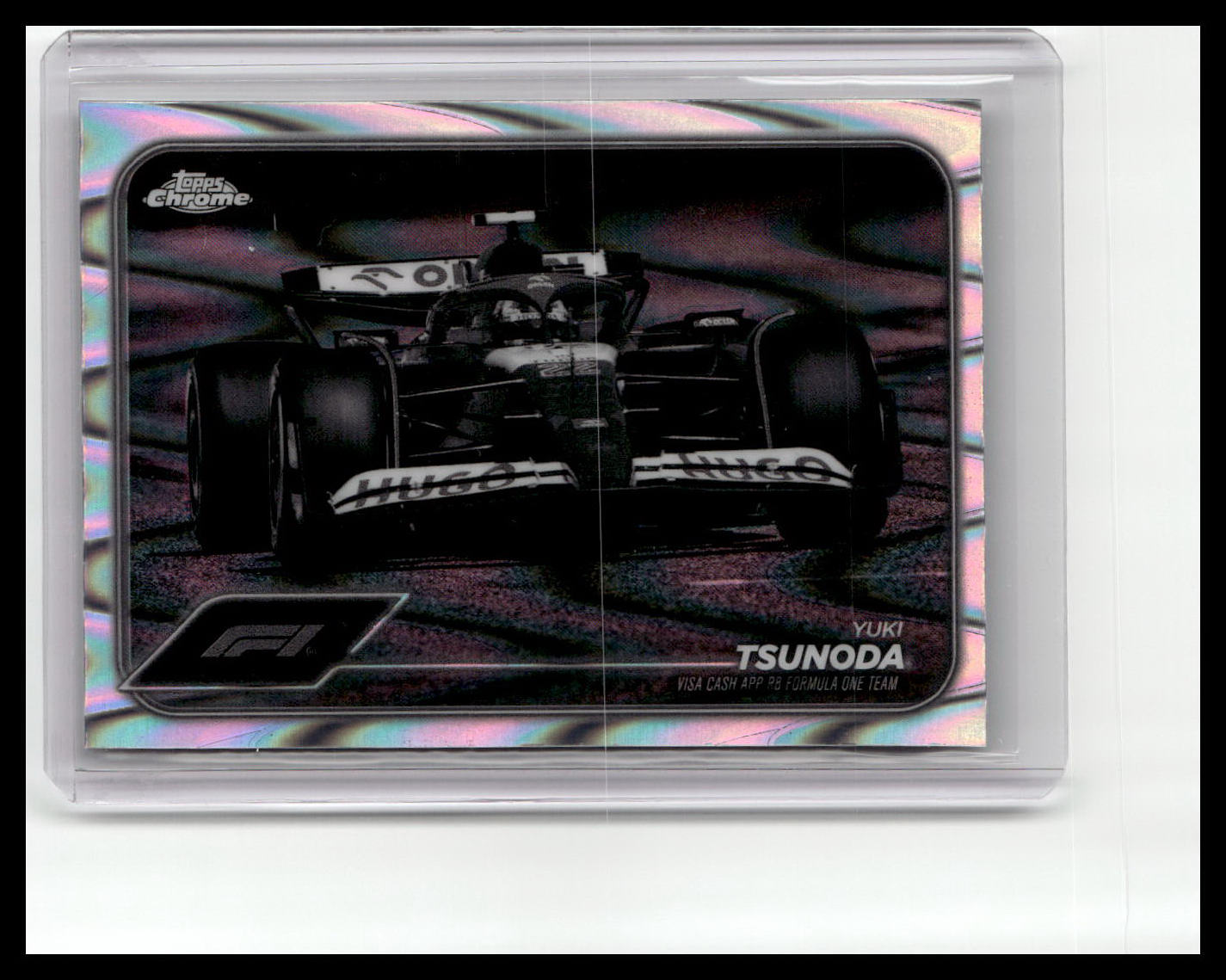 2024 Topps Chrome Formula 1 #89 Yuki Tsunoda Black And White RayWave Refractors
