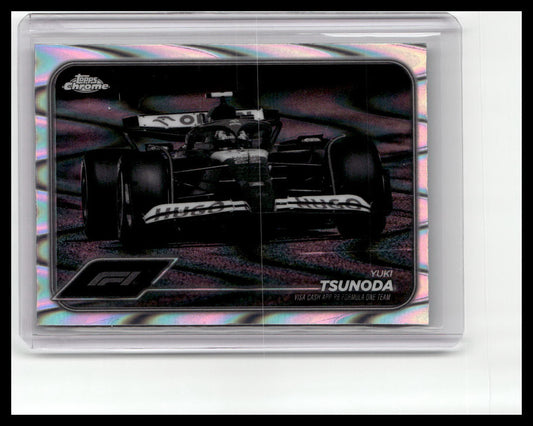 2024 Topps Chrome Formula 1 #89 Yuki Tsunoda Black And White RayWave Refractors