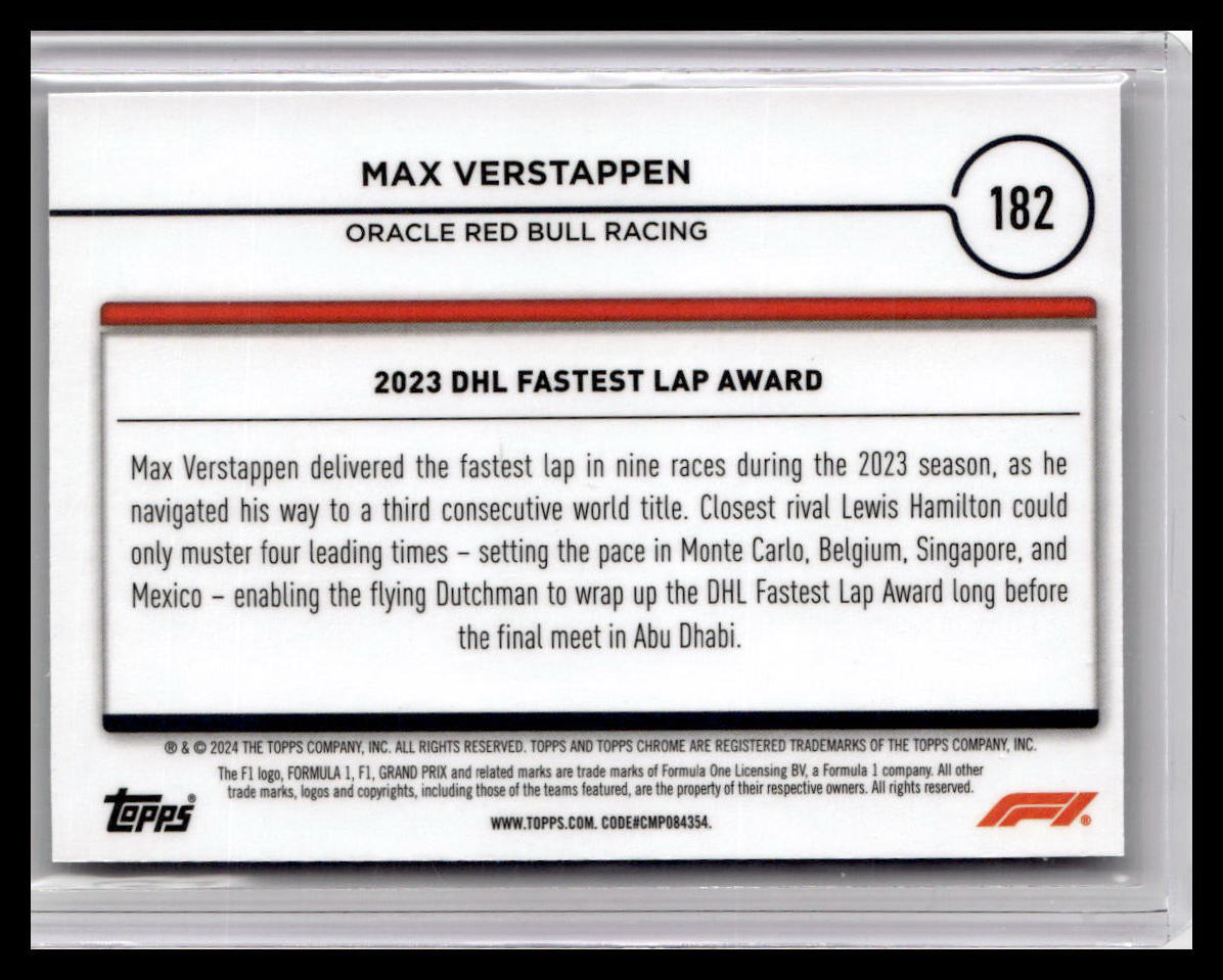 2024 Topps Chrome Formula 1 #182 Max Verstappen