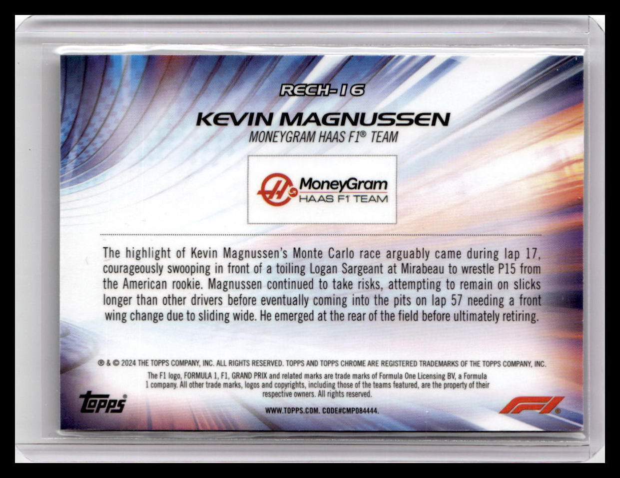 2024 Topps Chrome Formula 1 #RECH-16 Kevin Magnussen Re-Charged