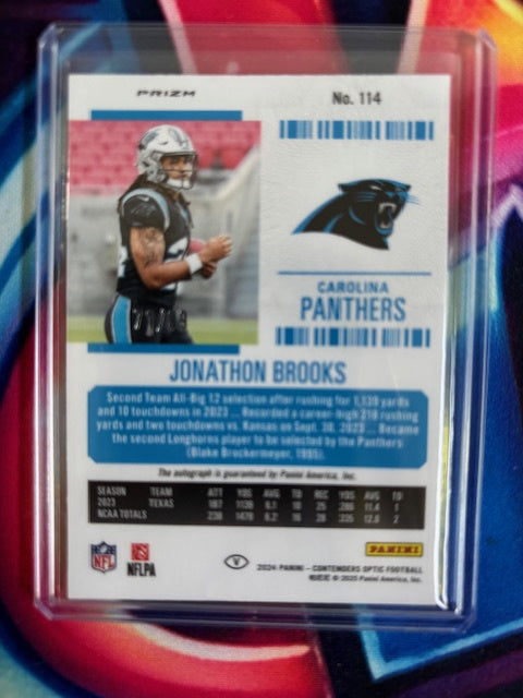 2024 Panini Contenders Optic #114 Jonathon Brooks RPS 71/99