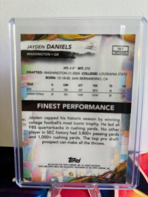 2024 Finest #167 Jayden Daniels Green Refractor #/35
