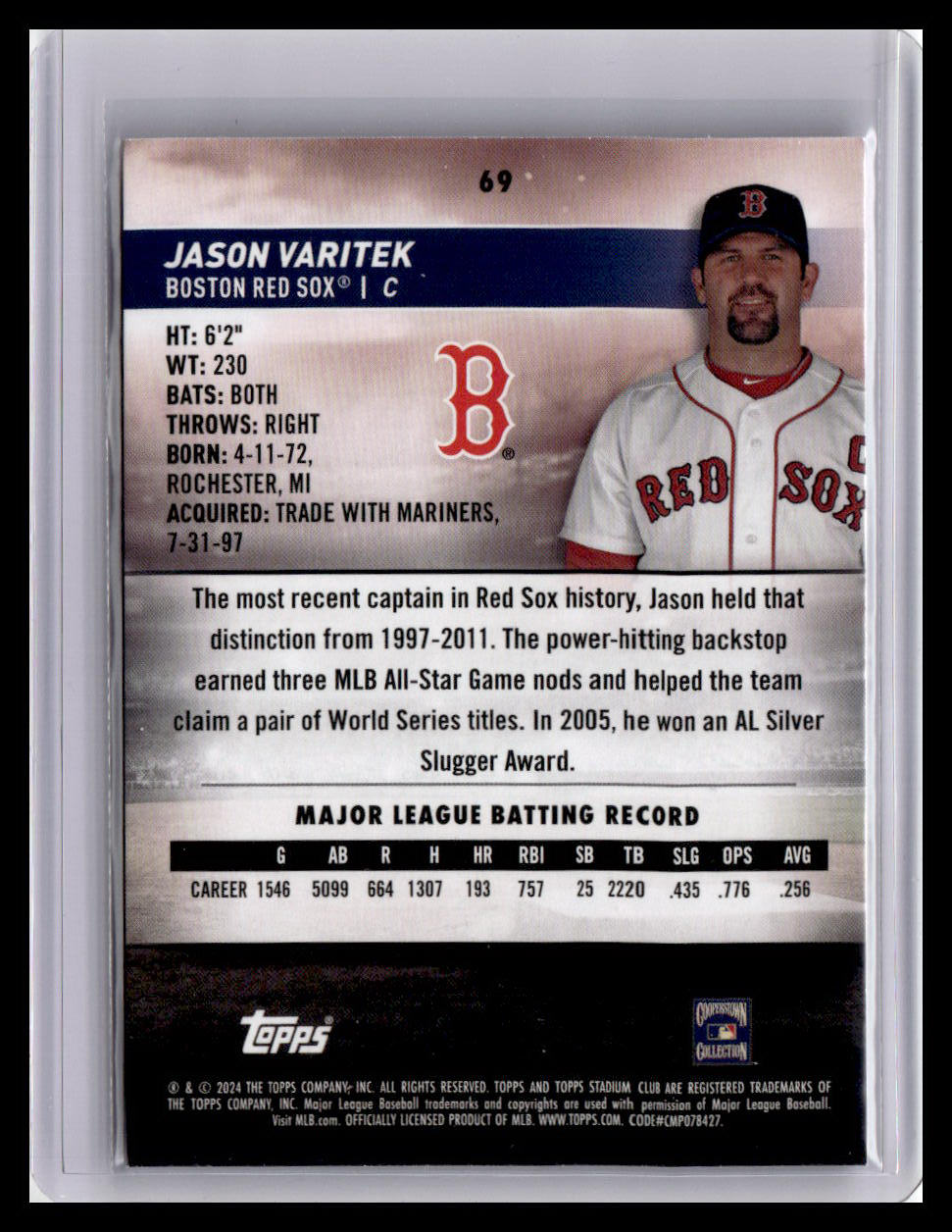 2024 Stadium Club #69 Jason Varitek