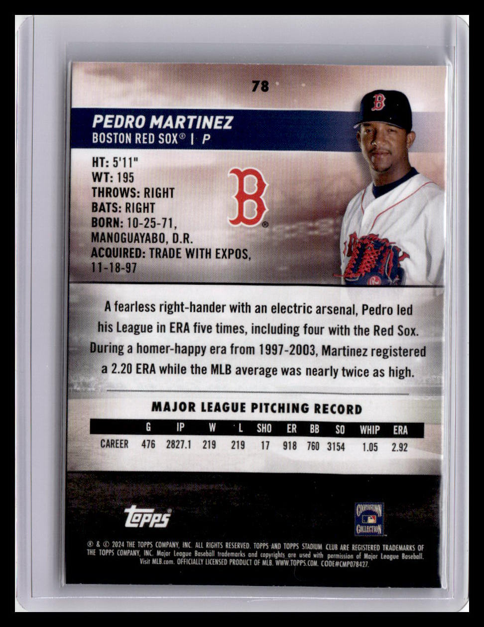2024 Stadium Club #78 Pedro Martinez
