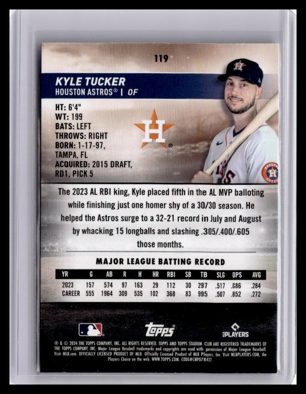 2024 Stadium Club #119 Kyle Tucker Red Foil