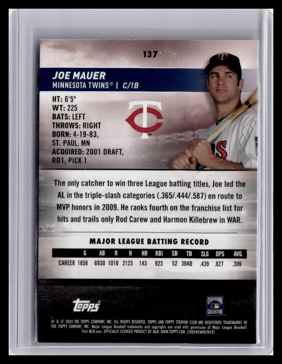 2024 Stadium Club #137 Joe Mauer
