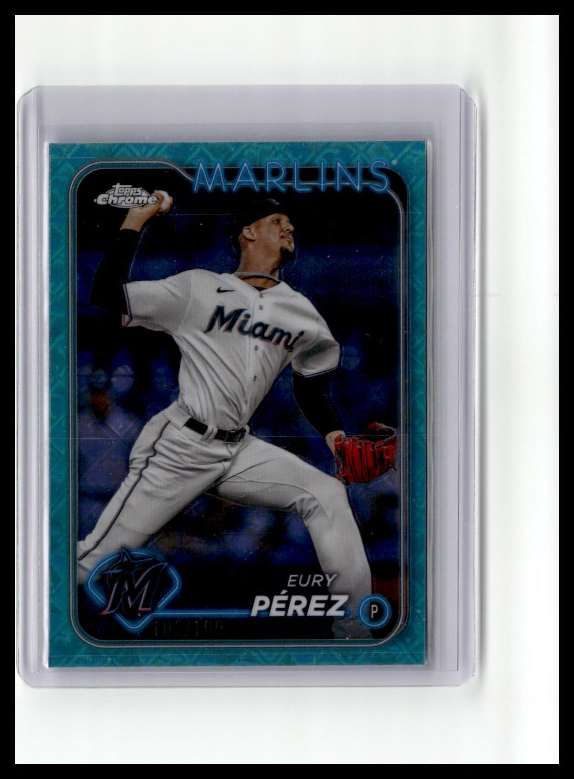 2024 Topps Chrome Logofractor Edition #6 Eury Pérez Aqua MLB Refractors #/199