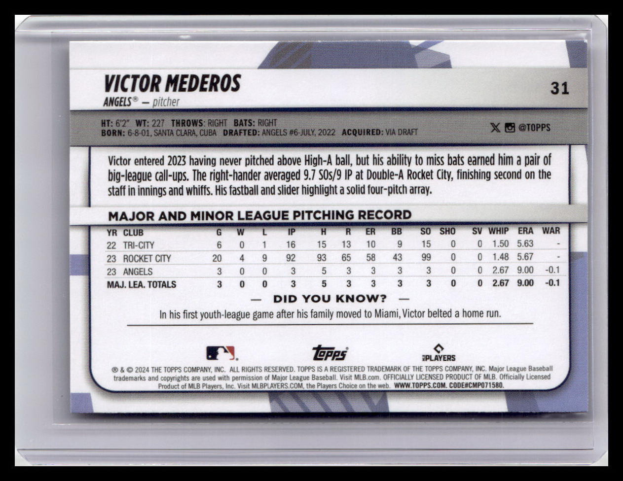 2024 Topps Big League #31 Victor Mederos