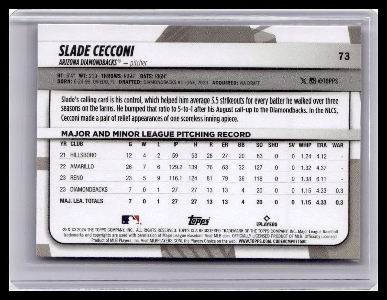 2024 Topps Big League #73 Slade Cecconi