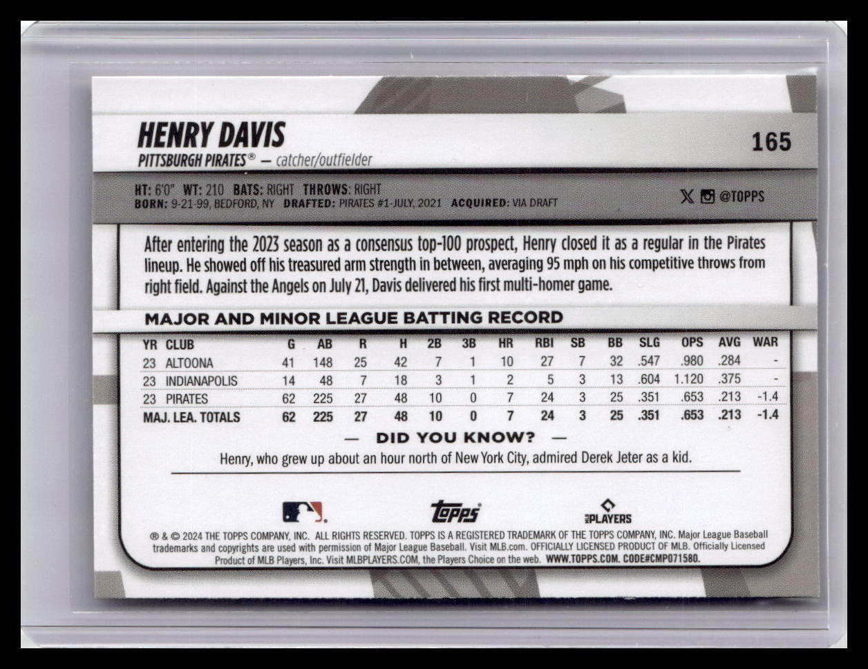 2024 Topps Big League #165 Henry Davis