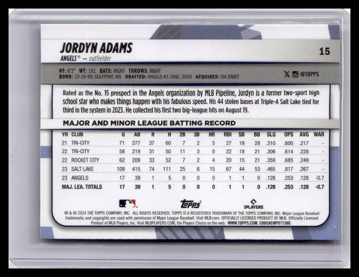 2024 Topps Big League #15 Jordyn Adams