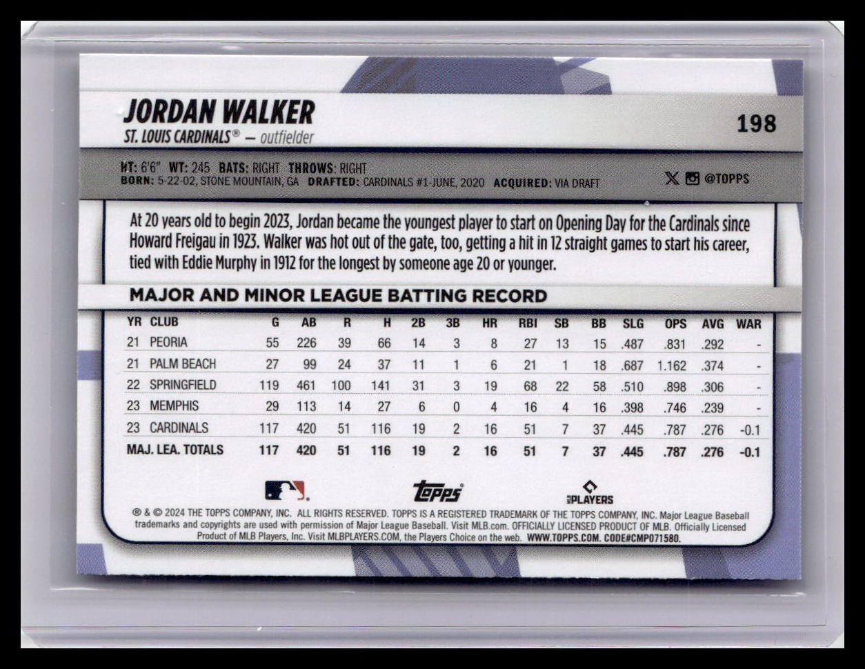 2024 Topps Big League #198 Jordan Walker