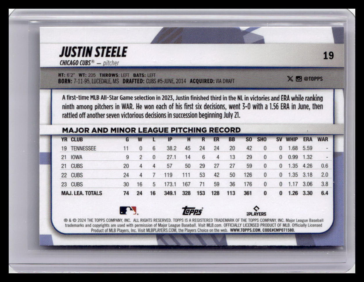 2024 Topps Big League #19 Justin Steele