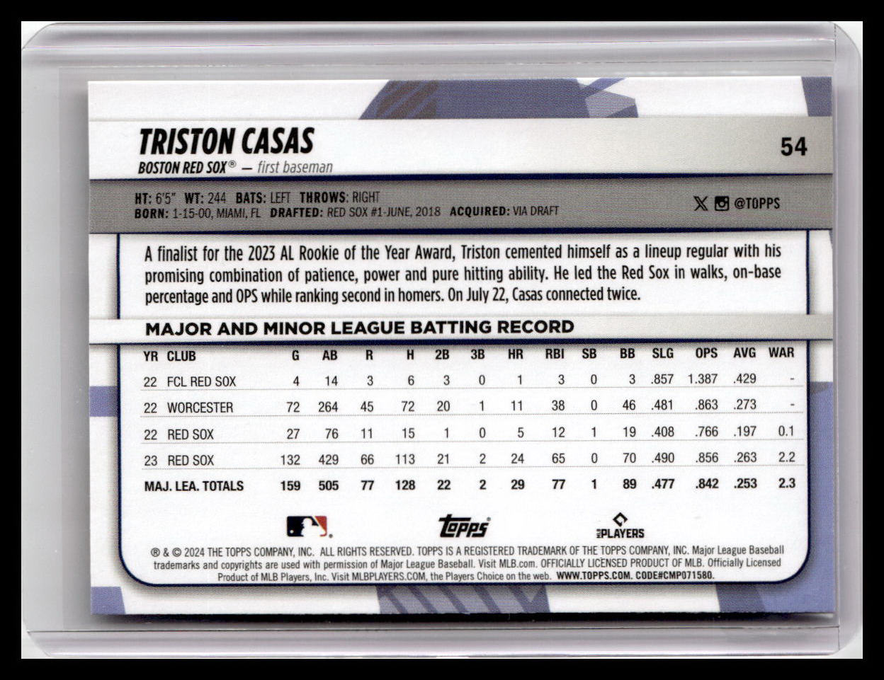 2024 Topps Big League #54 Triston Casas
