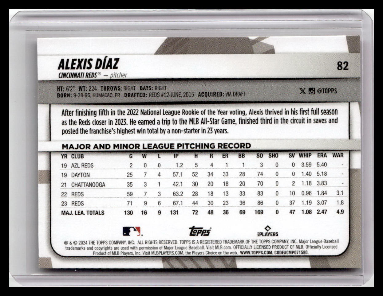 2024 Topps Big League #82 Alexis Díaz