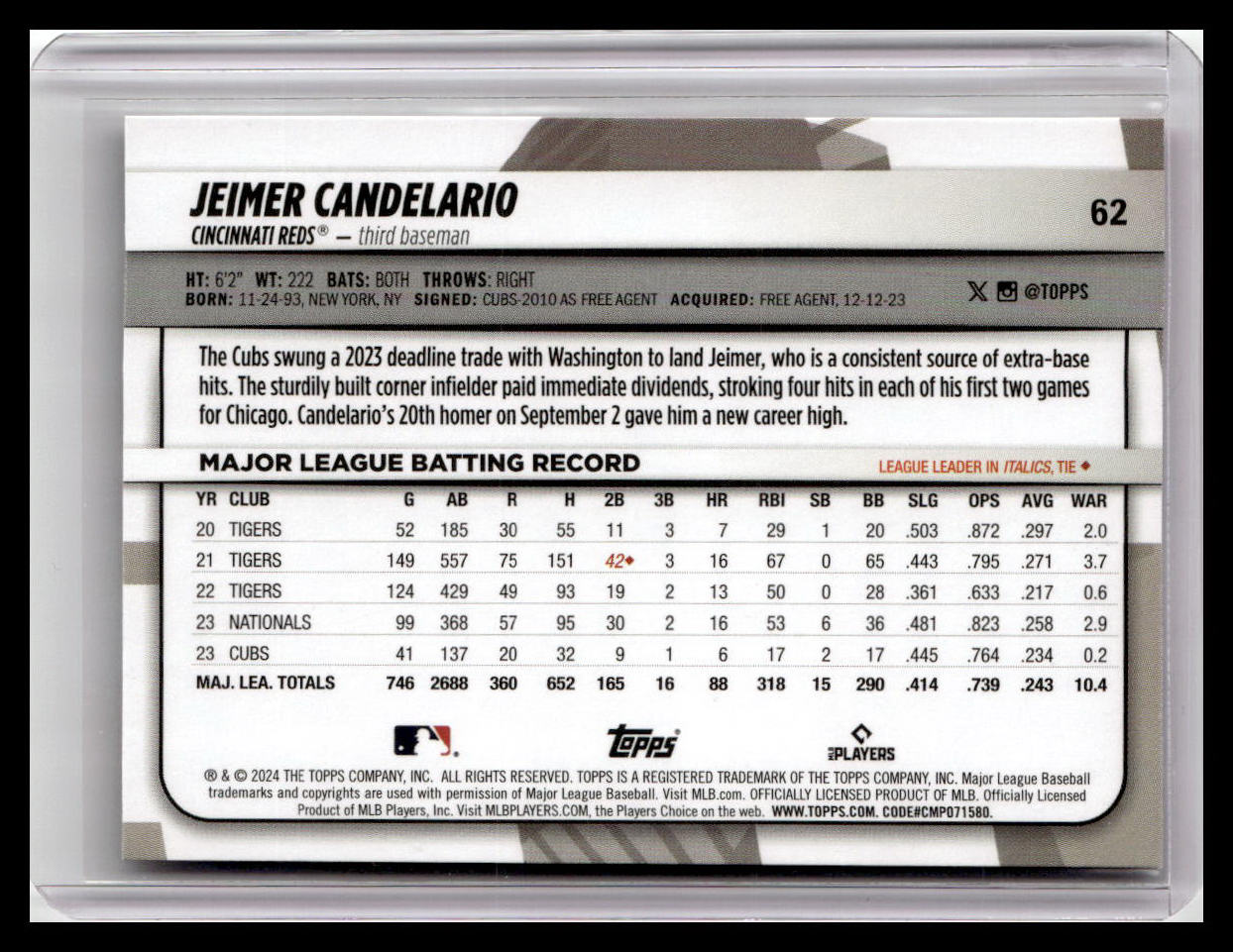 2024 Topps Big League #62 Jeimer Candelario