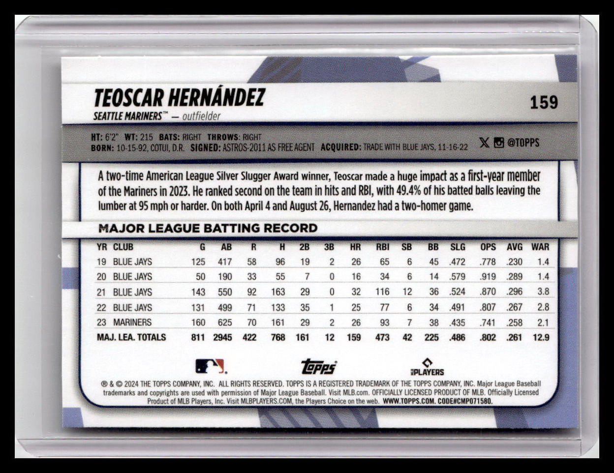 2024 Topps Big League #159 Teoscar Hernández