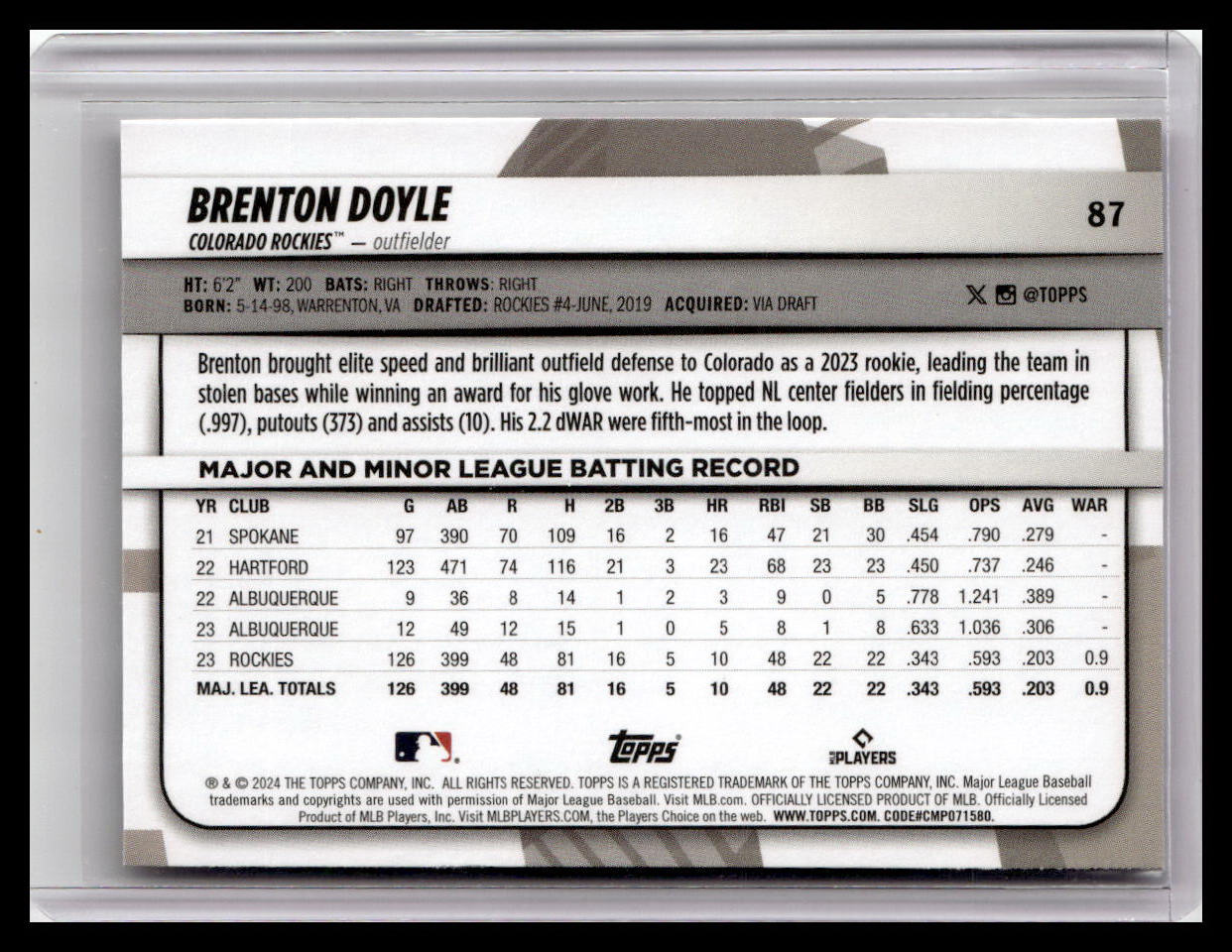 2024 Topps Big League #87 Brenton Doyle