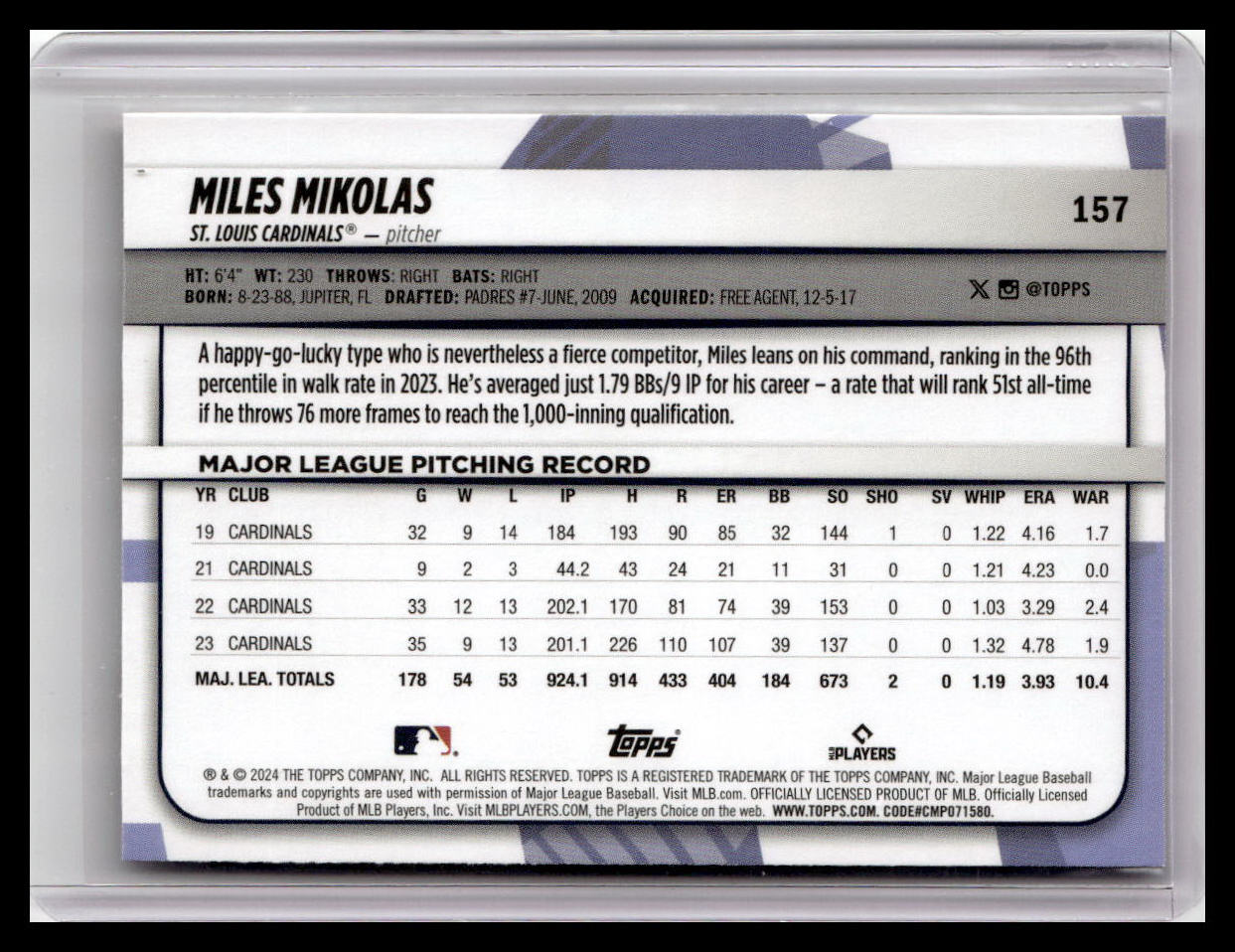 2024 Topps Big League #157 Miles Mikolas