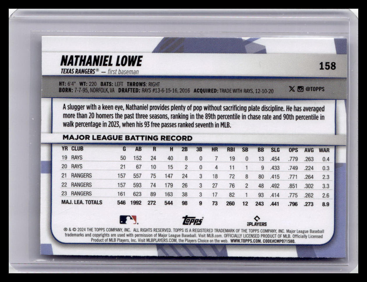 2024 Topps Big League #158 Nathaniel Lowe