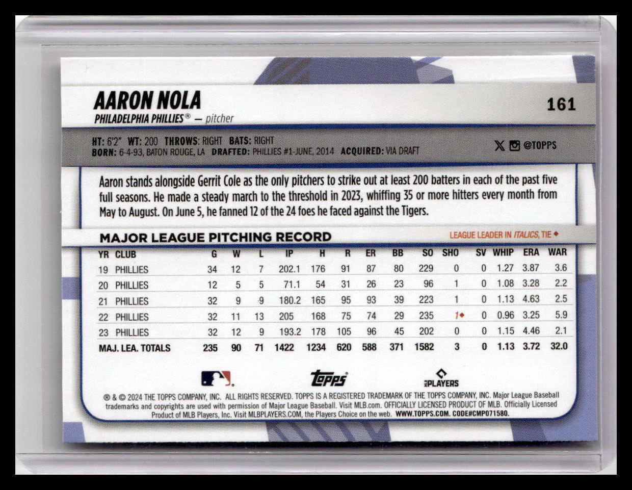 2024 Topps Big League #161 Aaron Nola