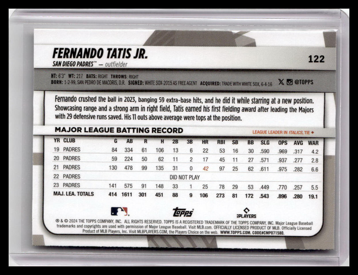 2024 Topps Big League #122 Fernando Tatis Jr.