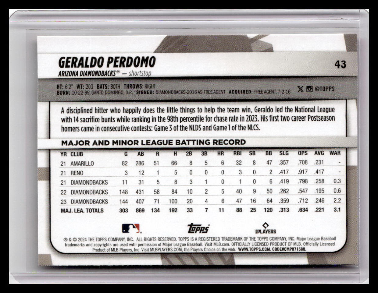 2024 Topps Big League #43 Geraldo Perdomo
