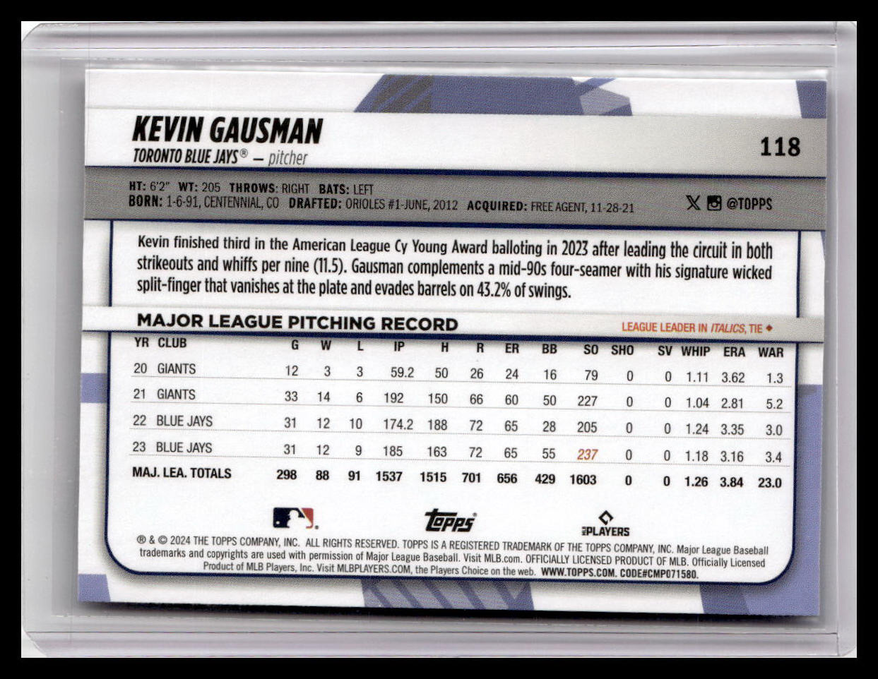 2024 Topps Big League #118 Kevin Gausman