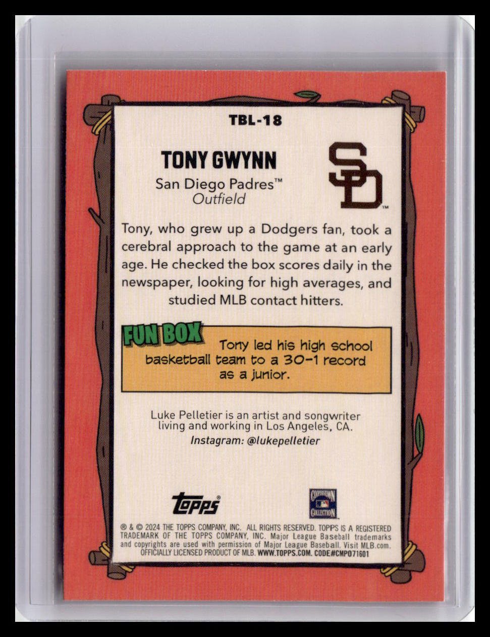 2024 Topps Big League #TBL-18 Tony Gwynn Topps Big Leaguer